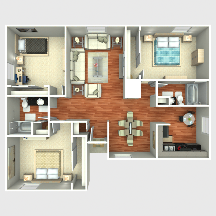 Floor plan image of 3 Bed 2 Bath C1