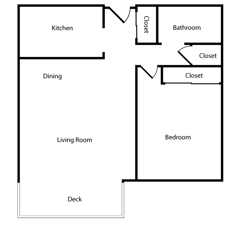 Floor plan image of Plan 1B 1 Bed 1 Bath