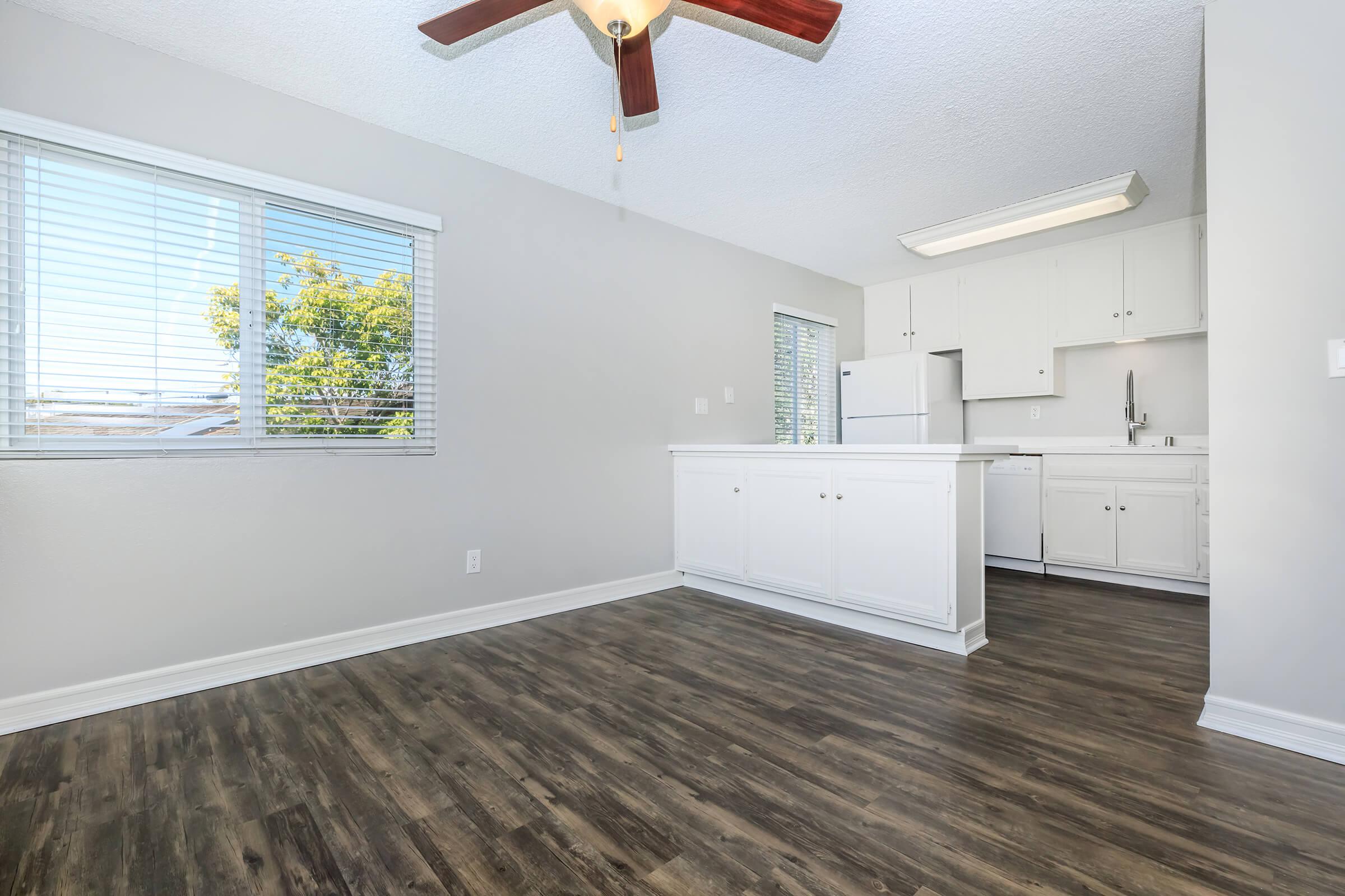 a room with a large window