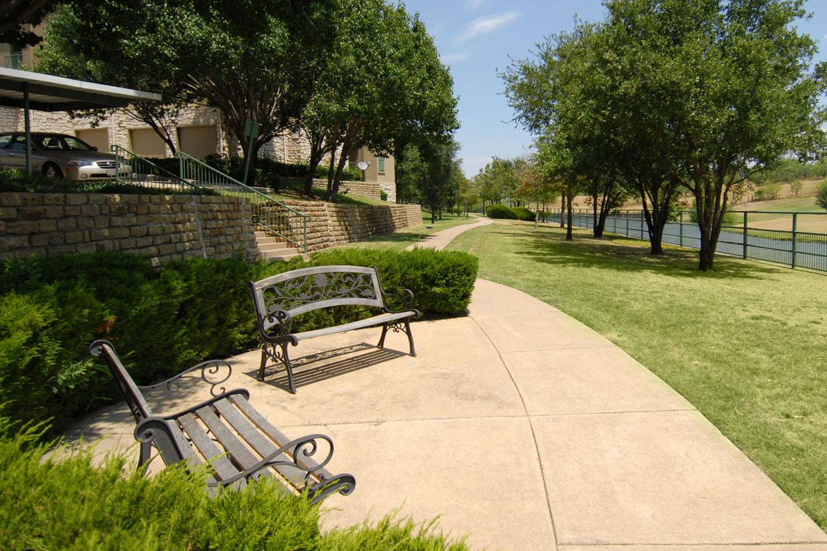 a bench in a park