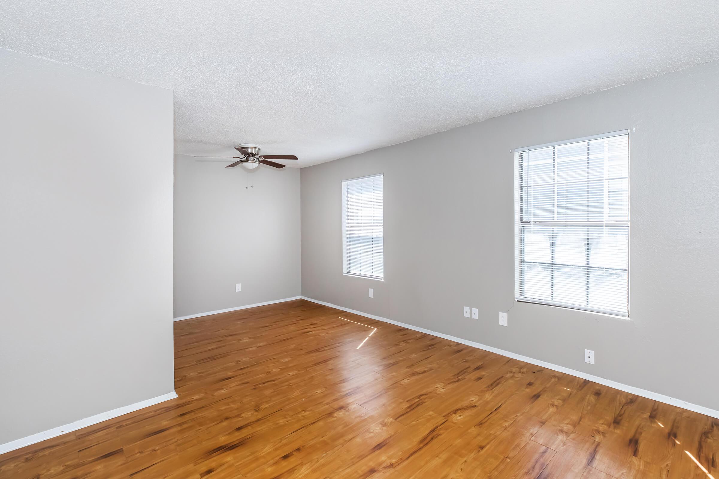 a room with a wood floor