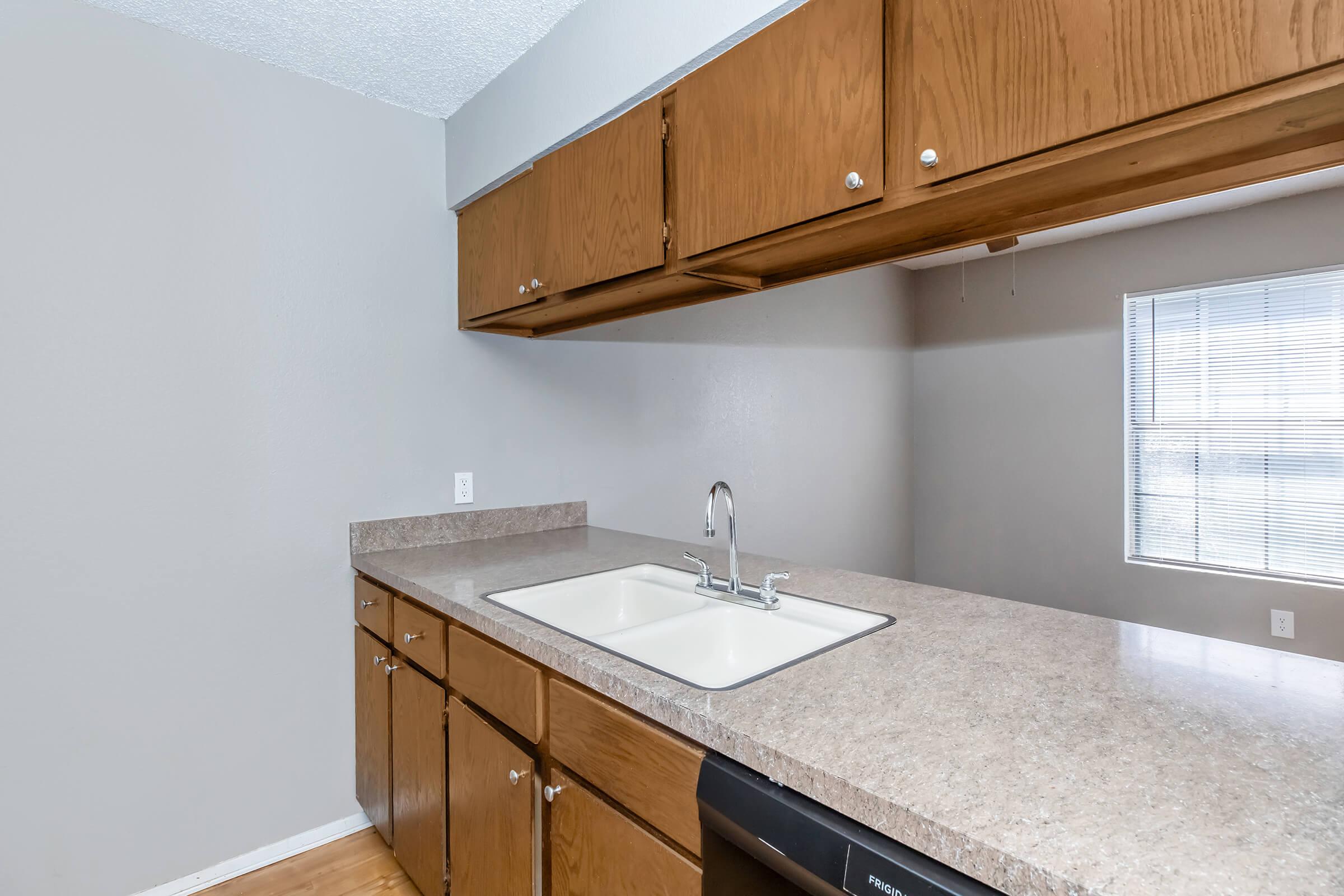 a double sink and large mirror