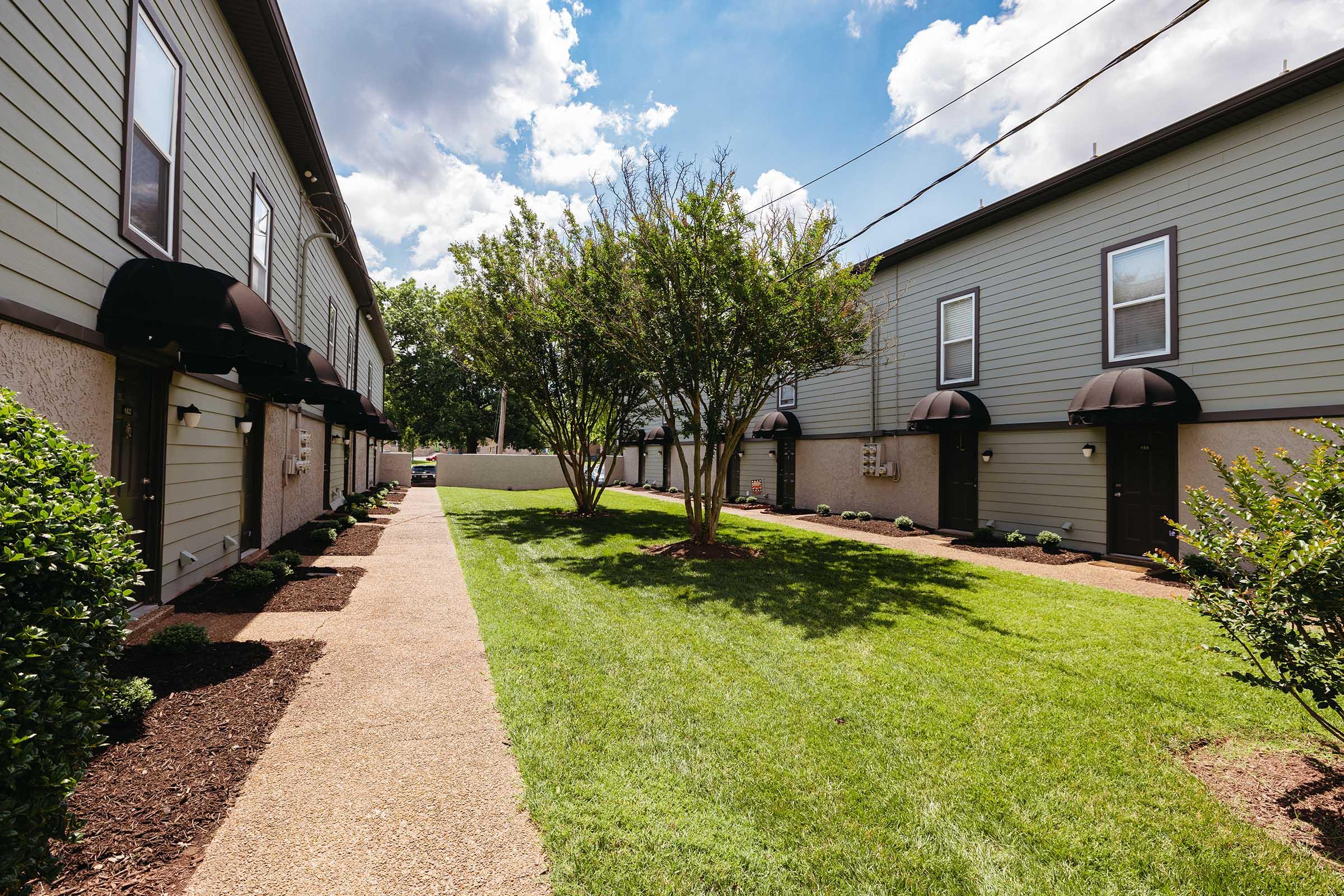 Landscaped Apartment Walkway