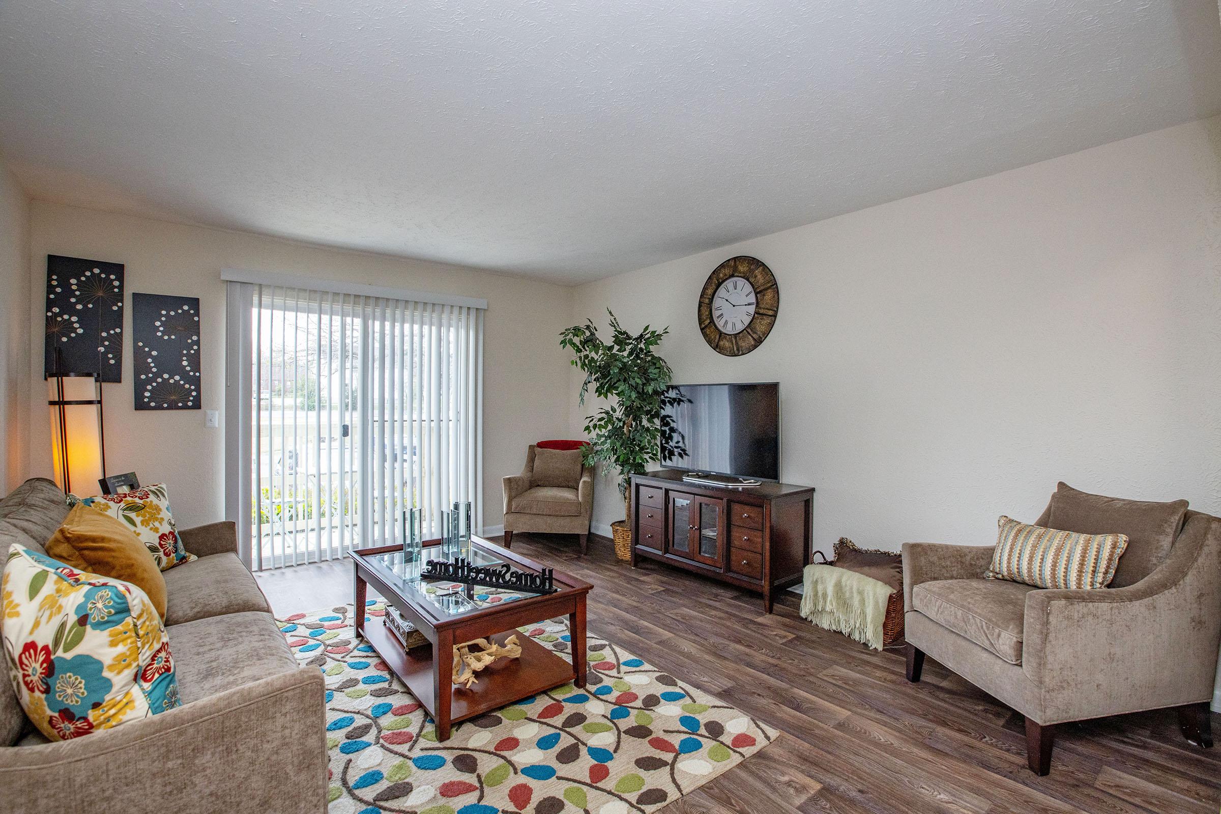 Two Bedroom Apartment Living Room at Chase Cove Apartments