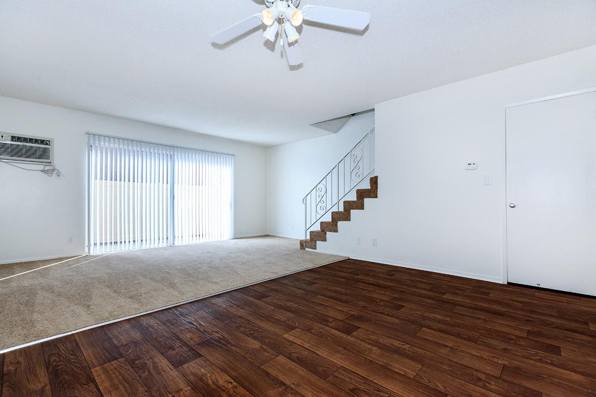 Vacant living room with stairs