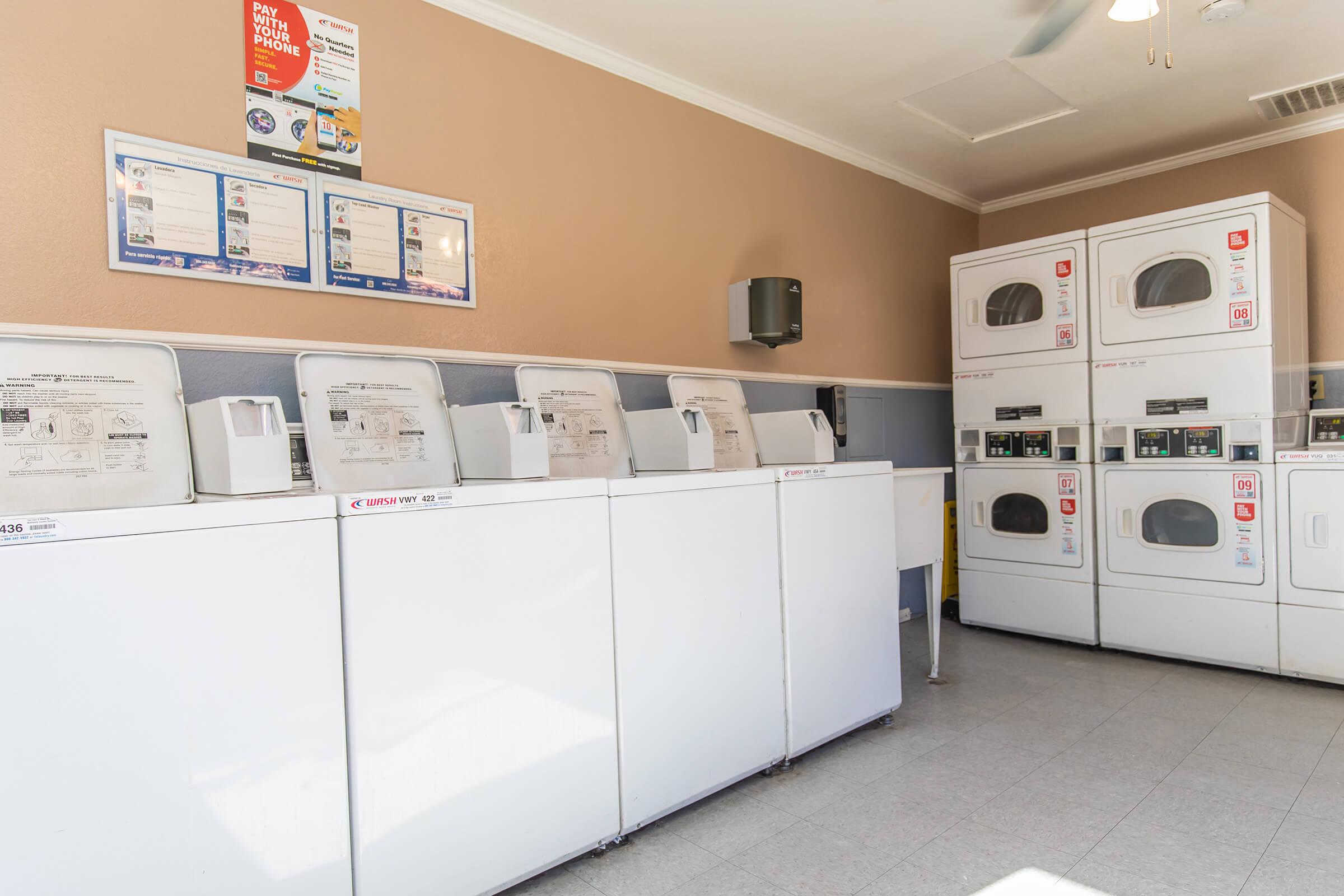 washers and dryers in the community laundry