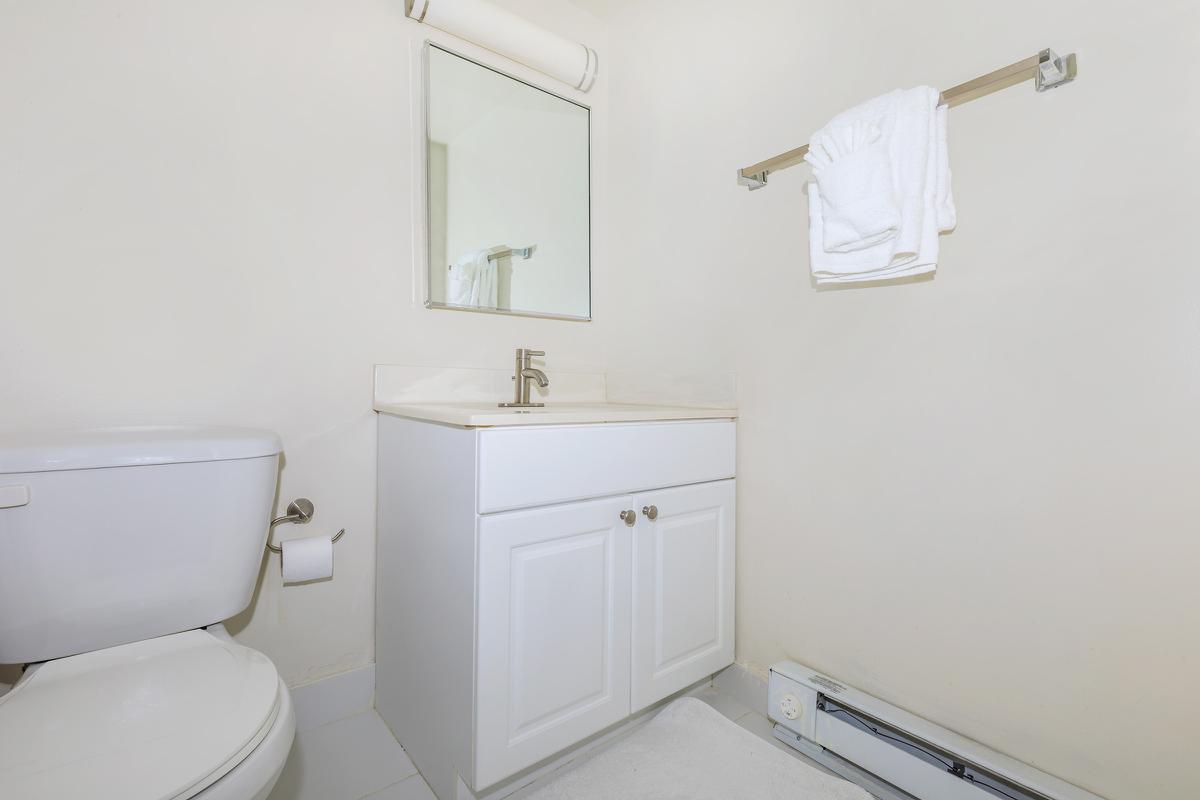 a white sink sitting under a mirror