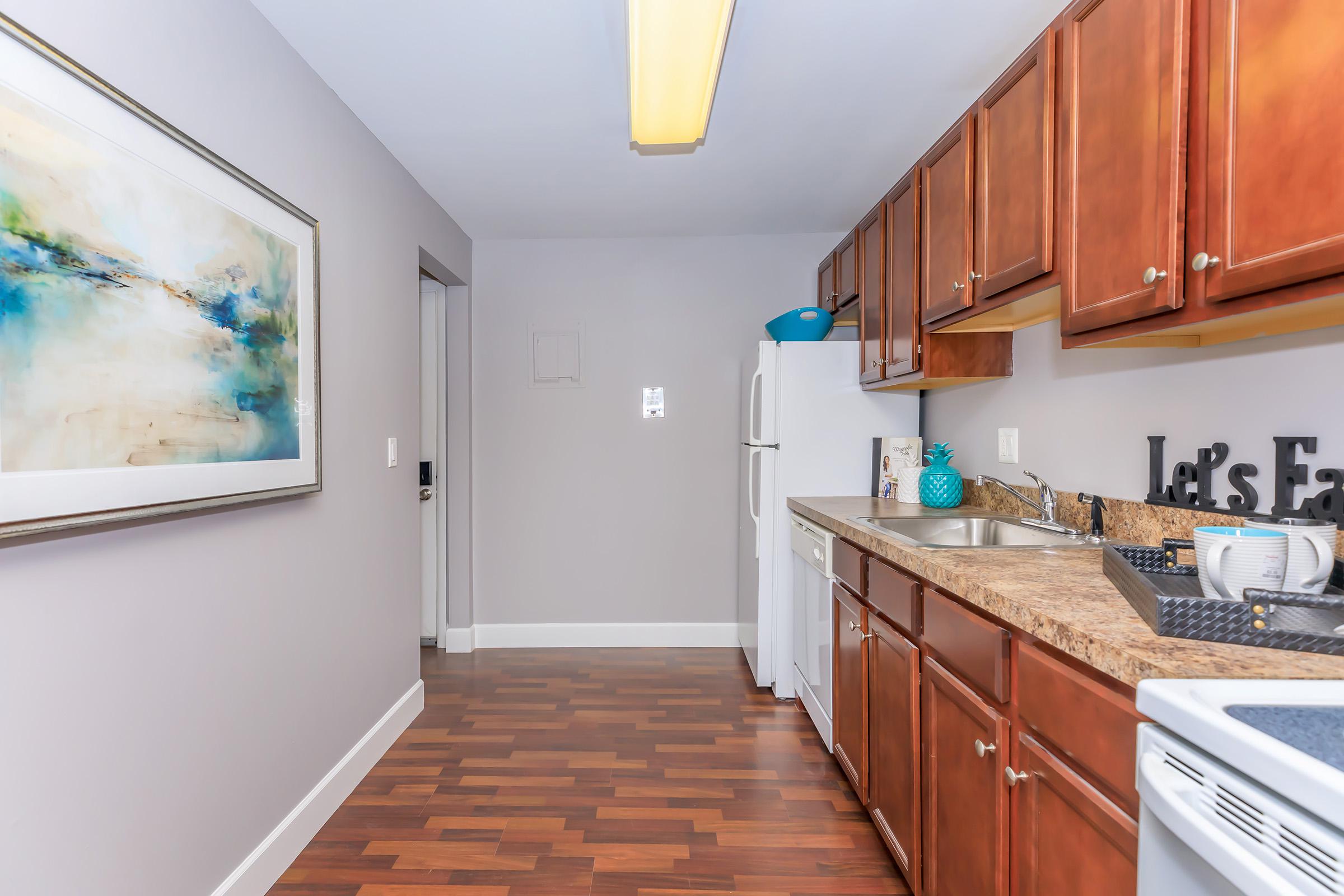 a kitchen with a stove and a sink