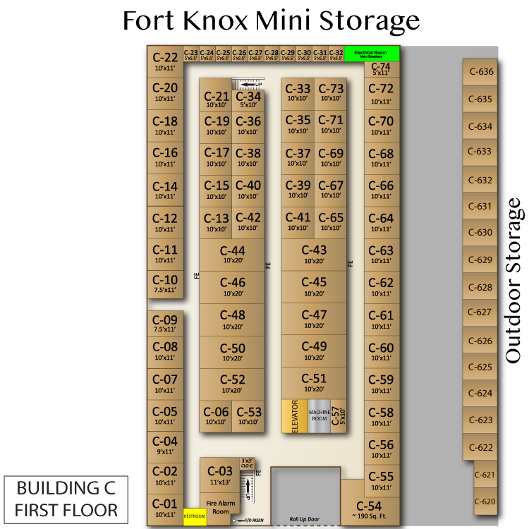 Fort Knox Mini Storage Site Maps