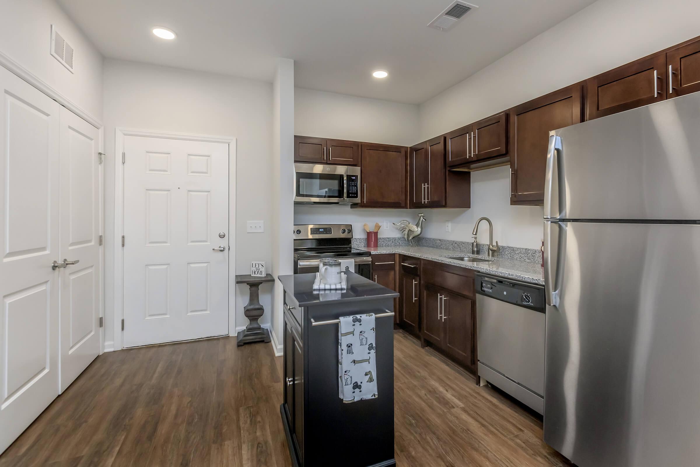 Modern Kitchen here at Riverstone Apartments At Long Shoals in Arden, NC 