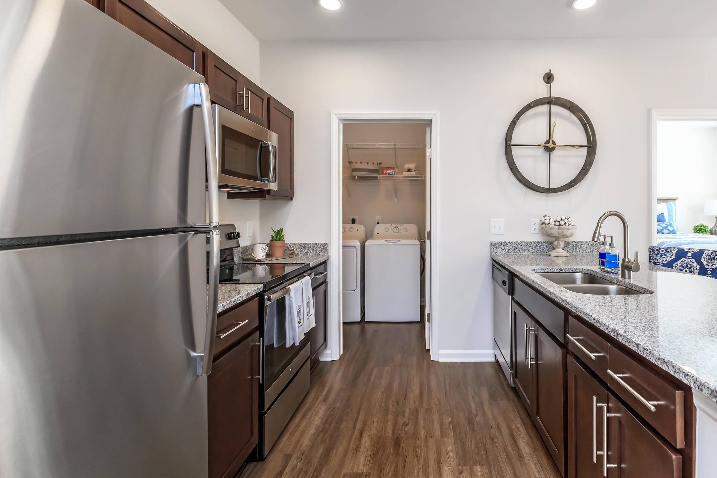 Modern Kitchen At Riverstone Apartments At Long Shoals In Arden, NC