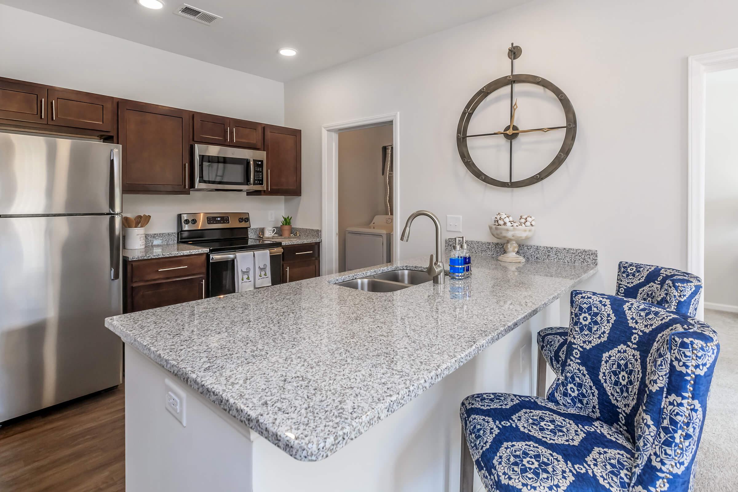 Spacious Counters In Belhaven At Riverstone Apartments At Long Shoals In Arden, NC