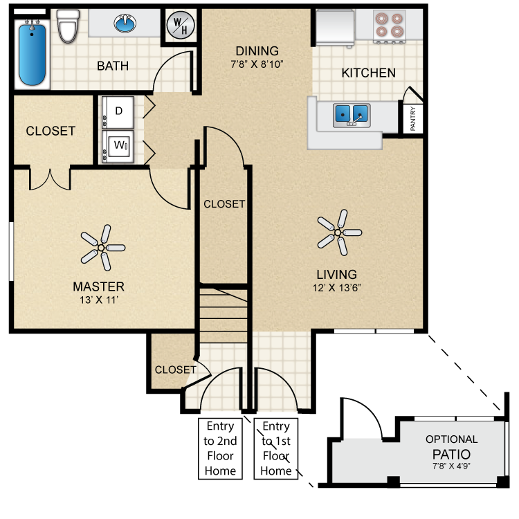 Floor plan image of Casita One Bedroom/One Bath