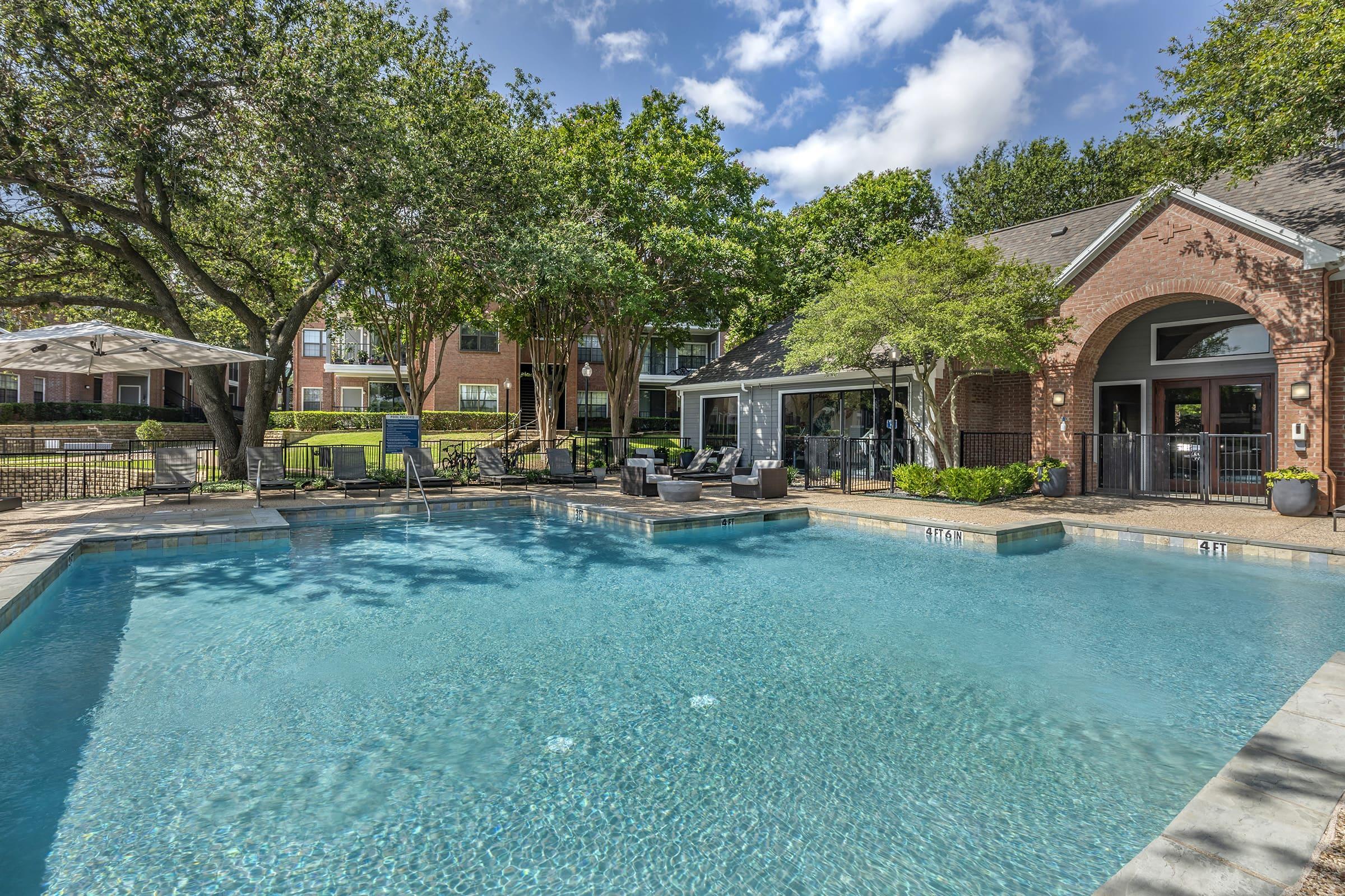 a small house in a pool