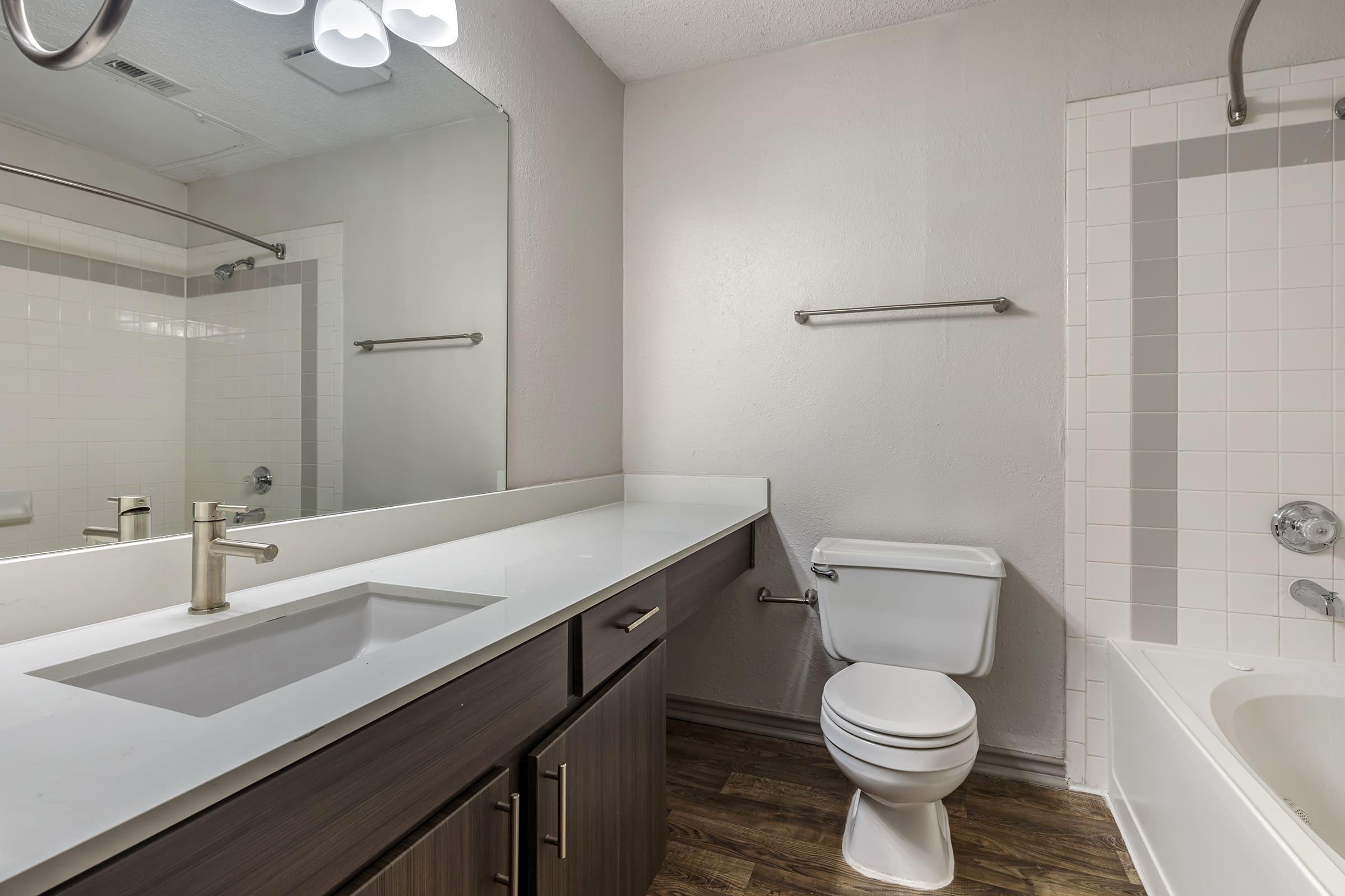 a restroom with a sink and a mirror