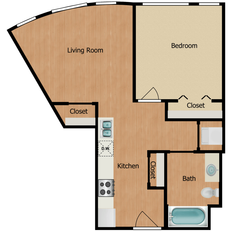 Floor plan image of One Bedroom A