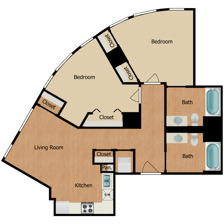 Floor plan image of Two Bedroom B