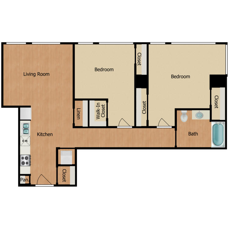 Floor plan image of Two Bedroom A