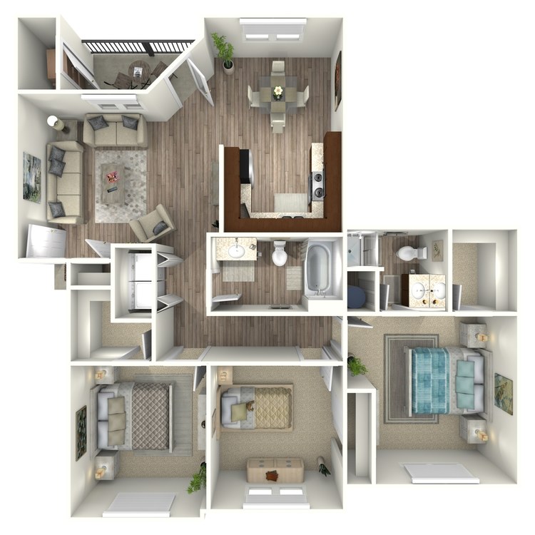 Floor plan image of 3 Bed 2 Bath