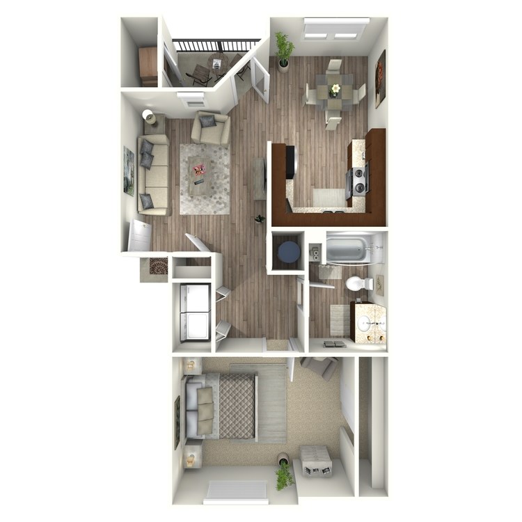 Floor plan image of 1 Bed 1 Bath