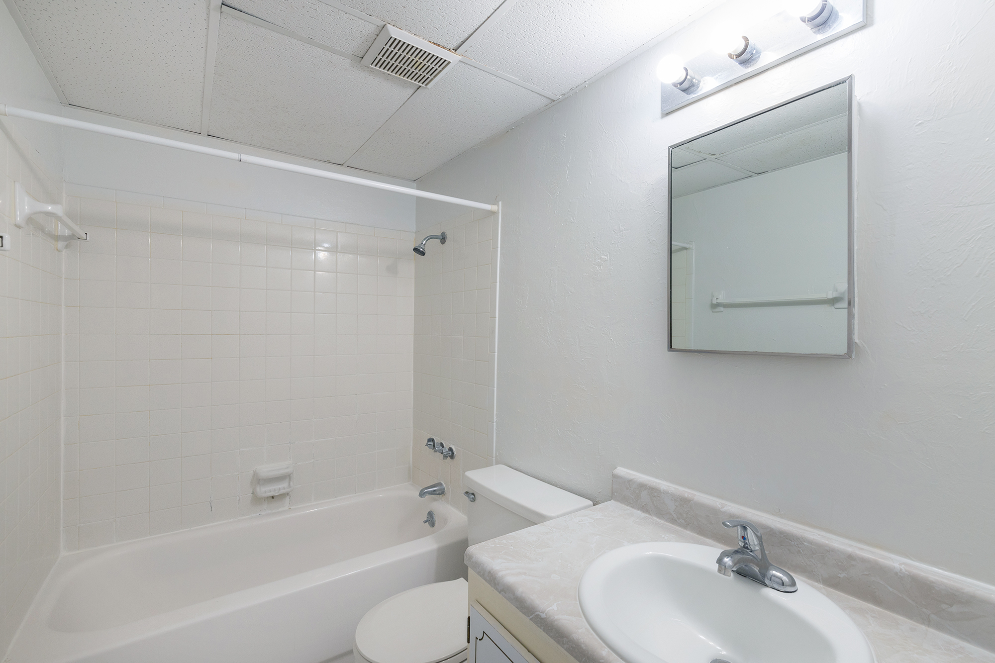 a sink and a mirror