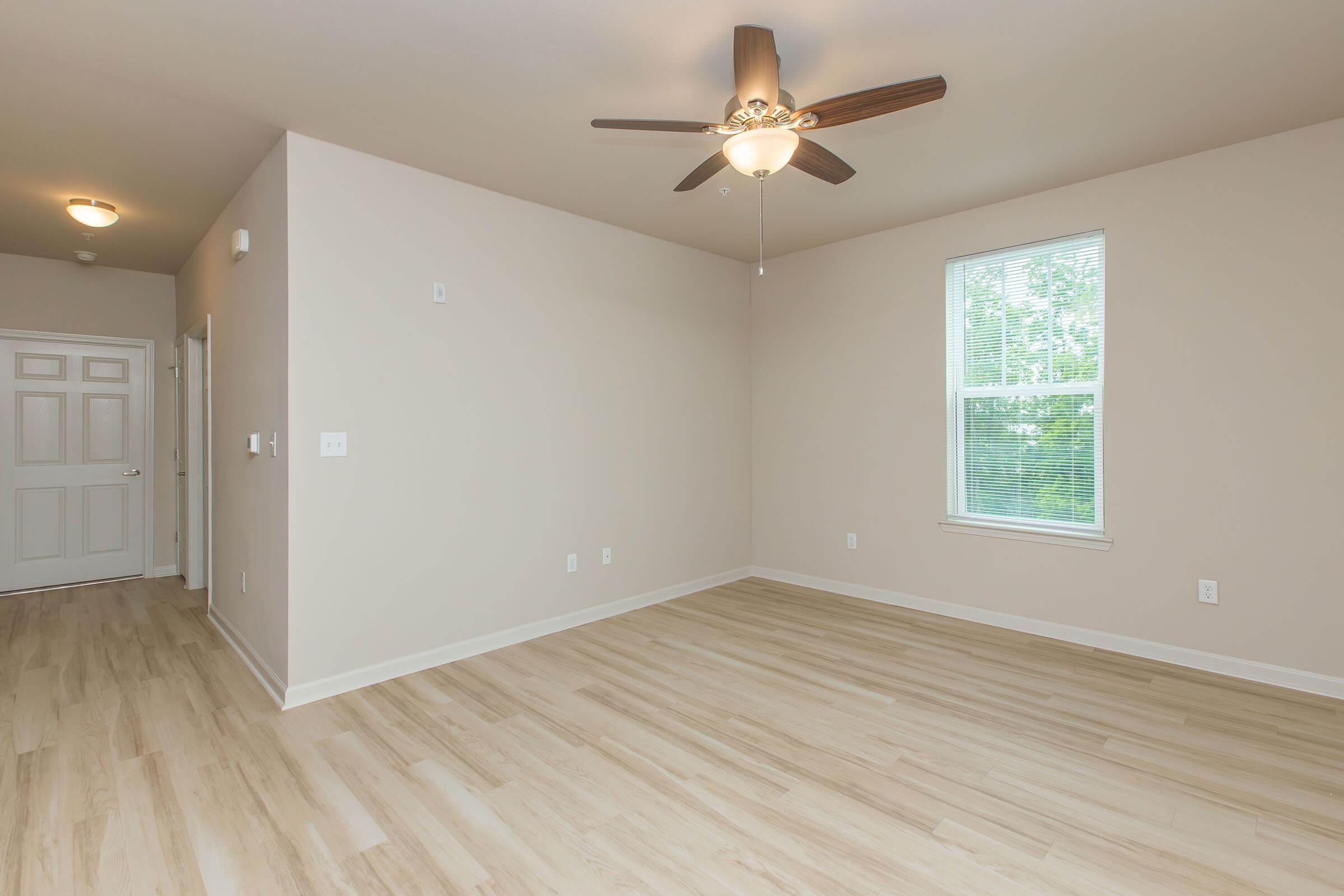 a room with a hard wood floor