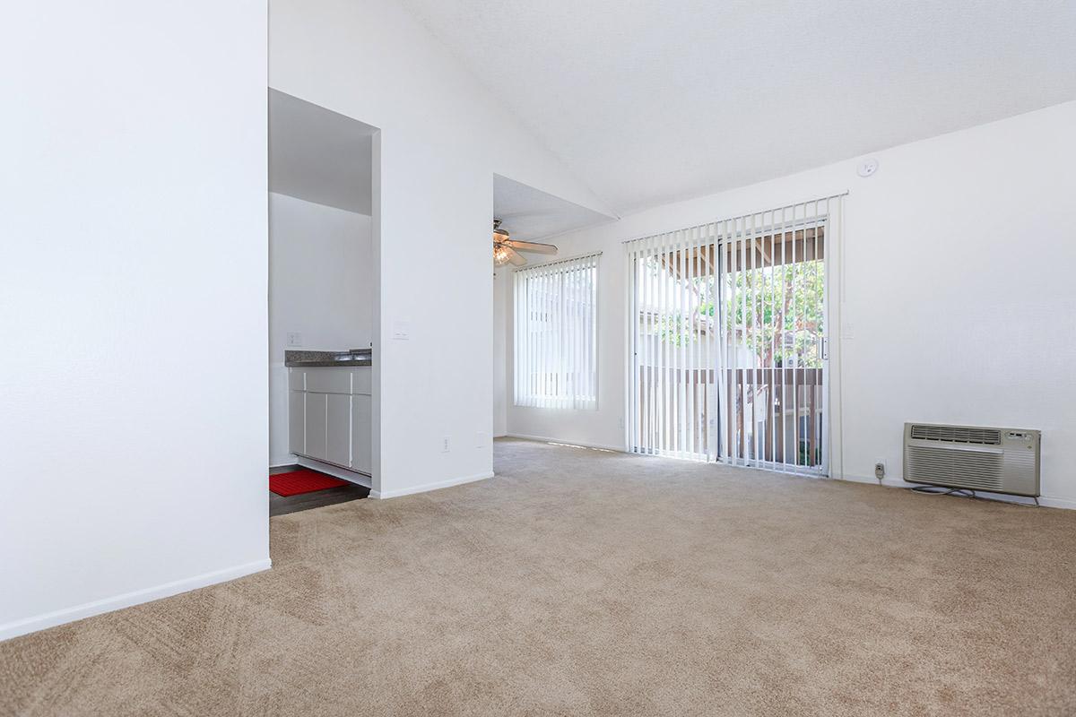 Living room with sliding glass doors