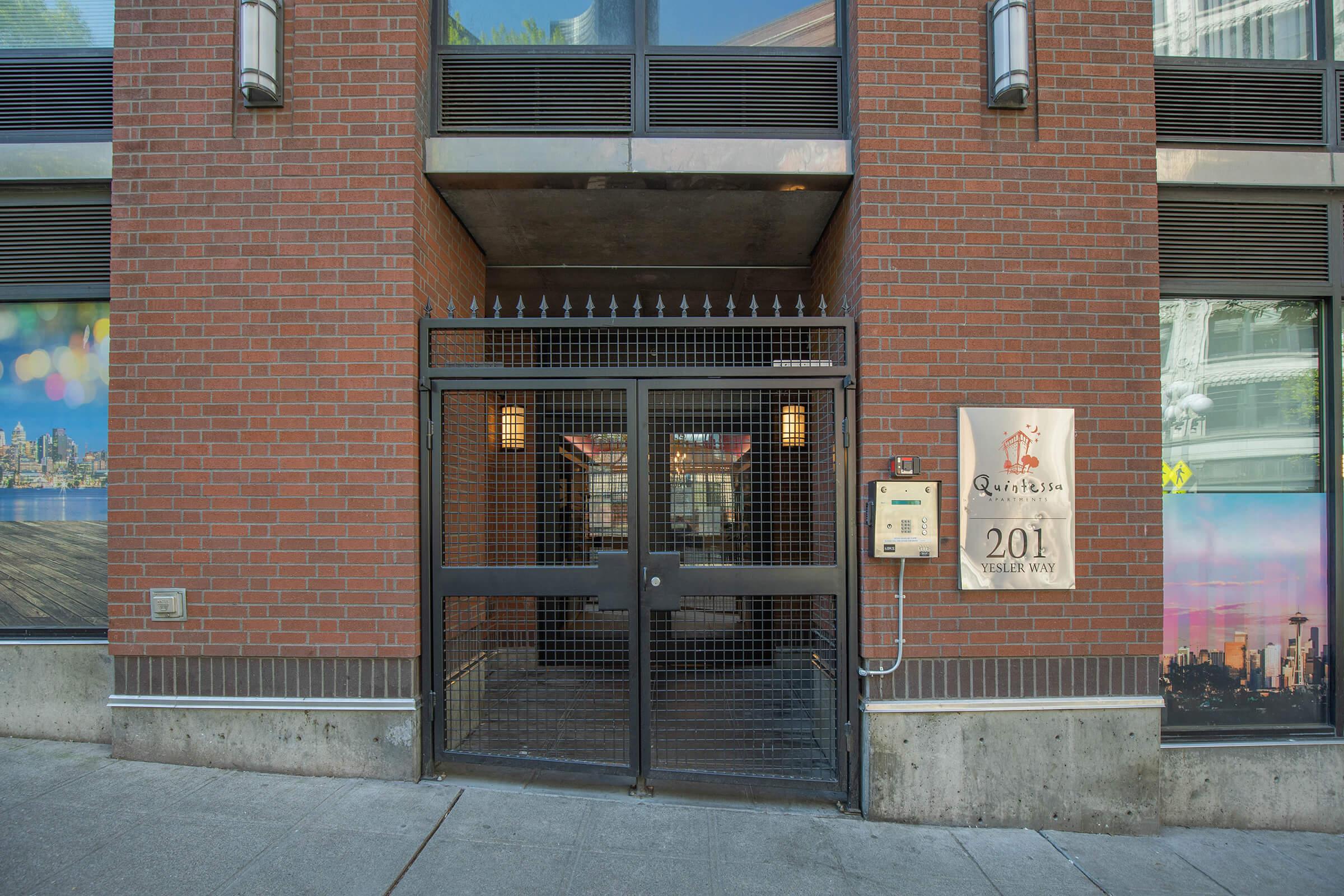 a store in a brick building