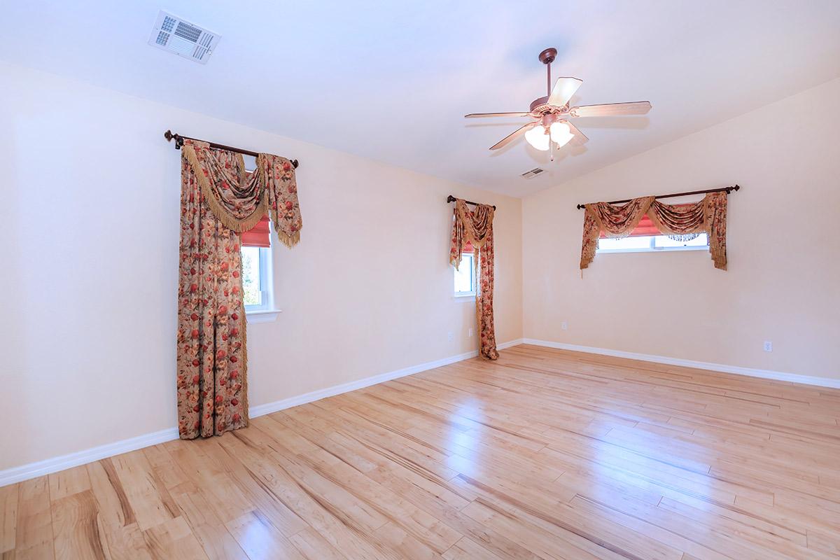 a room with a wood floor