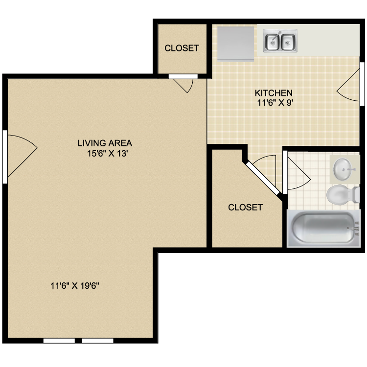 Floor plan image of Studio