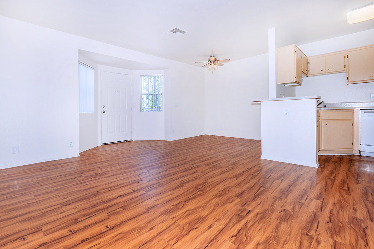 a room with a wood floor
