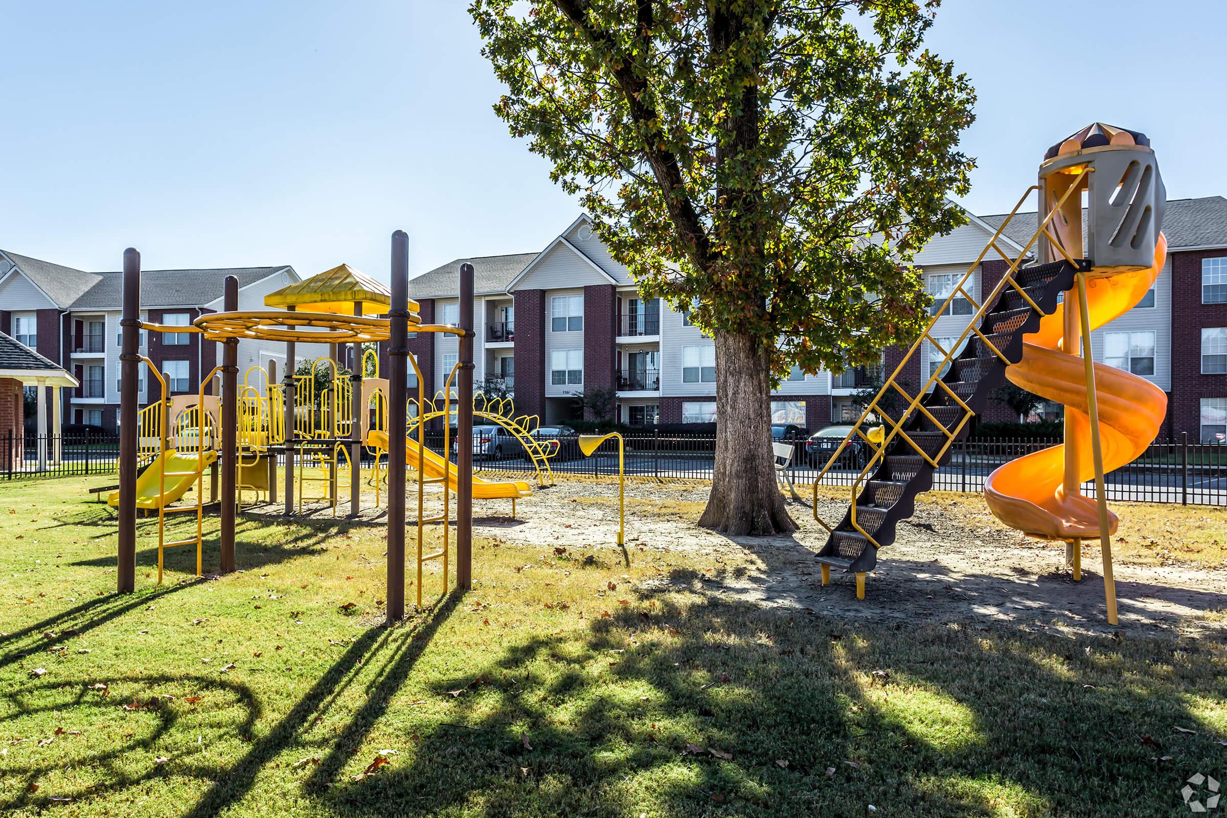 a playground in a yard