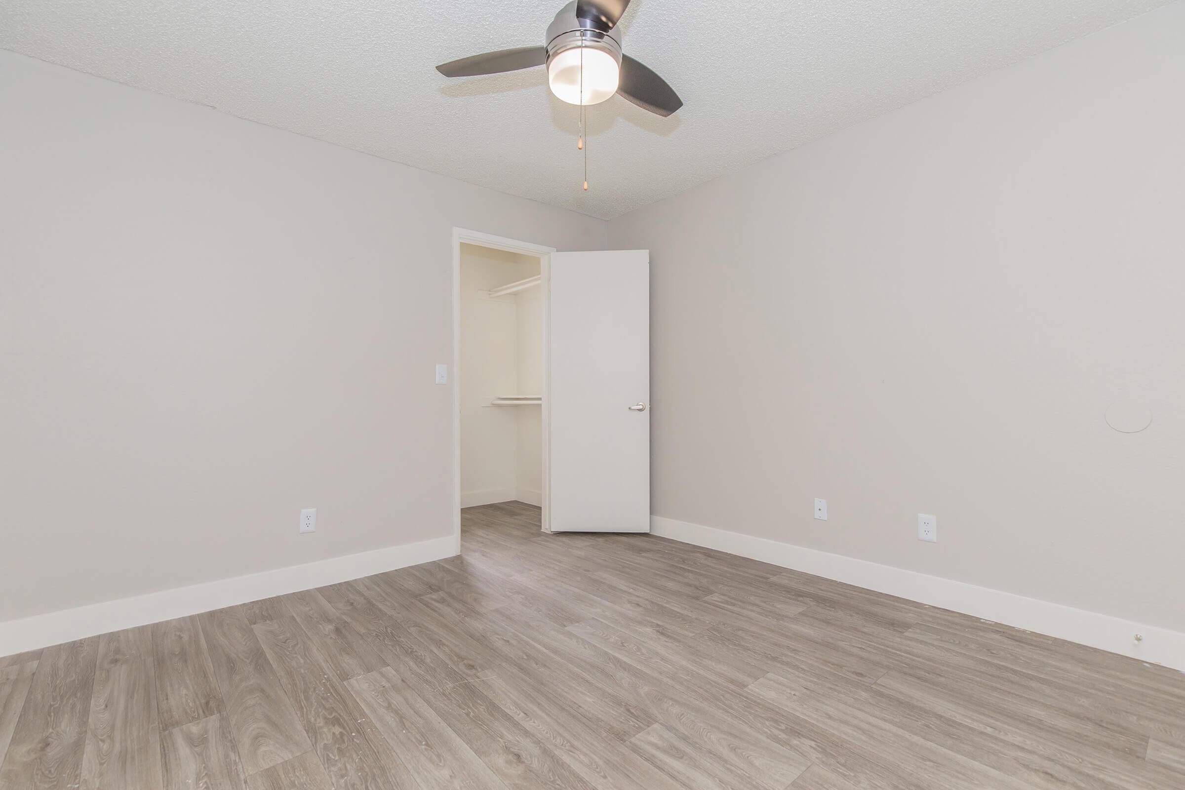 Large modern spacious bedroom with walk in closet