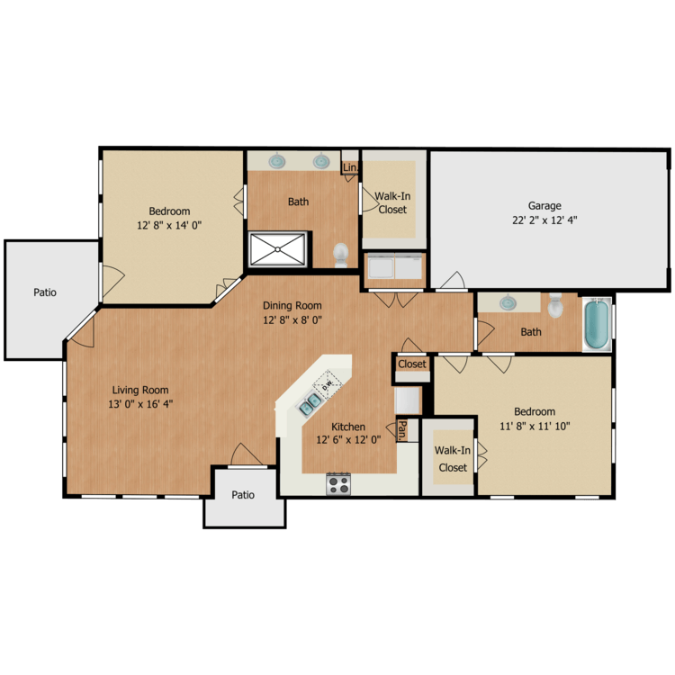 Floor plan image of Cottage B1
