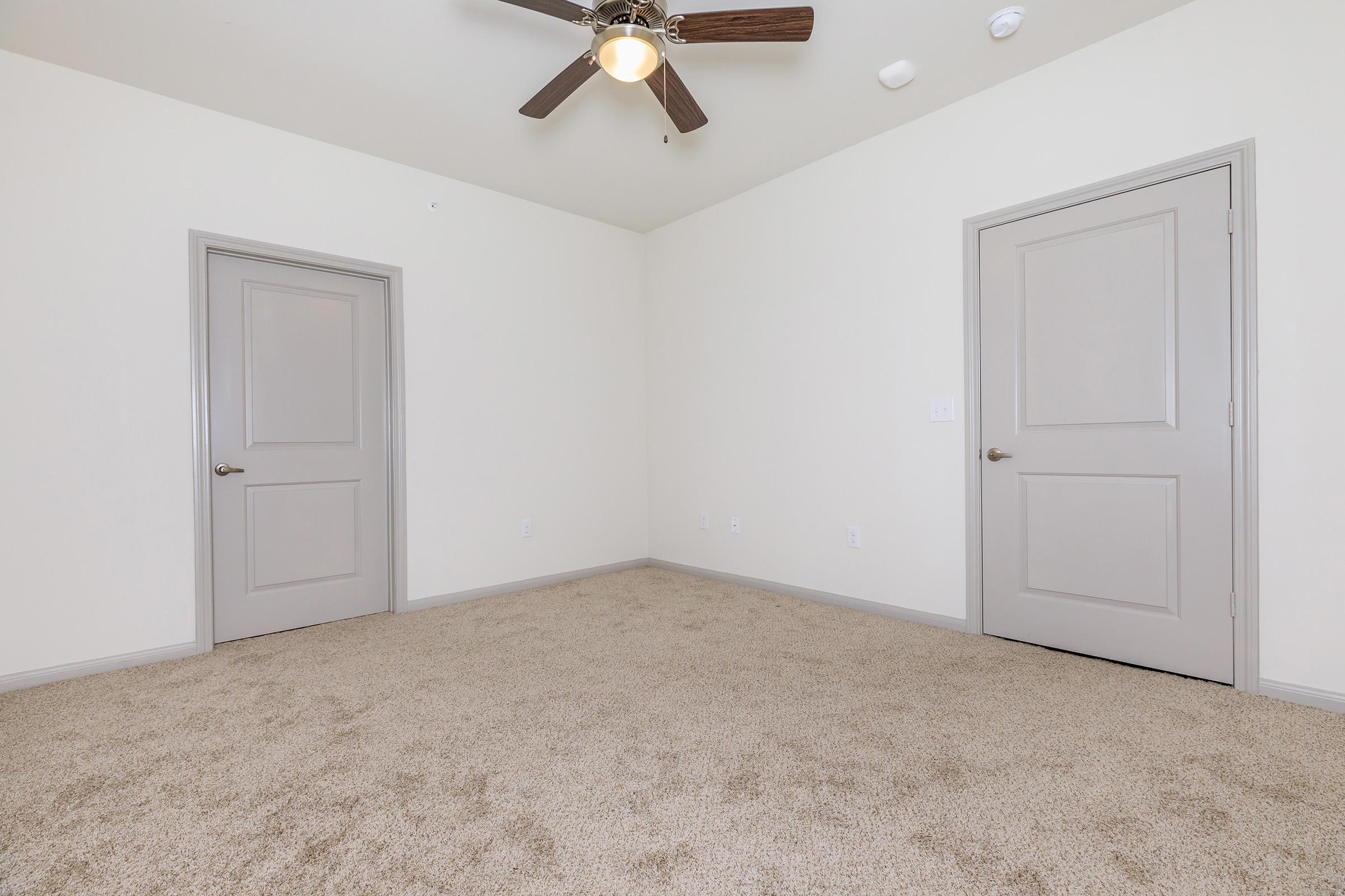 a bed in a small room