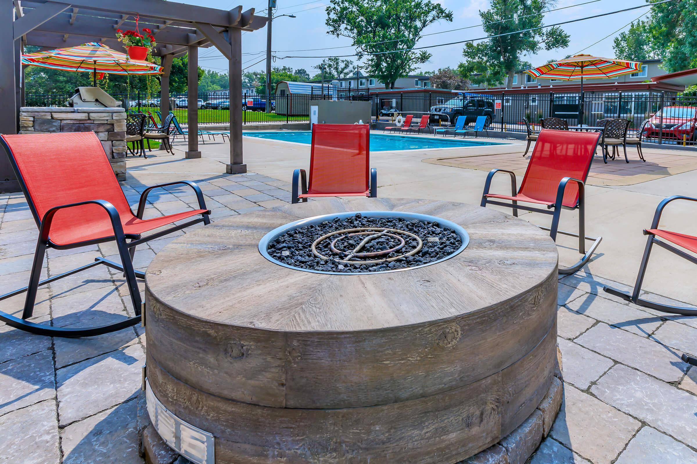 a close up of a picnic table