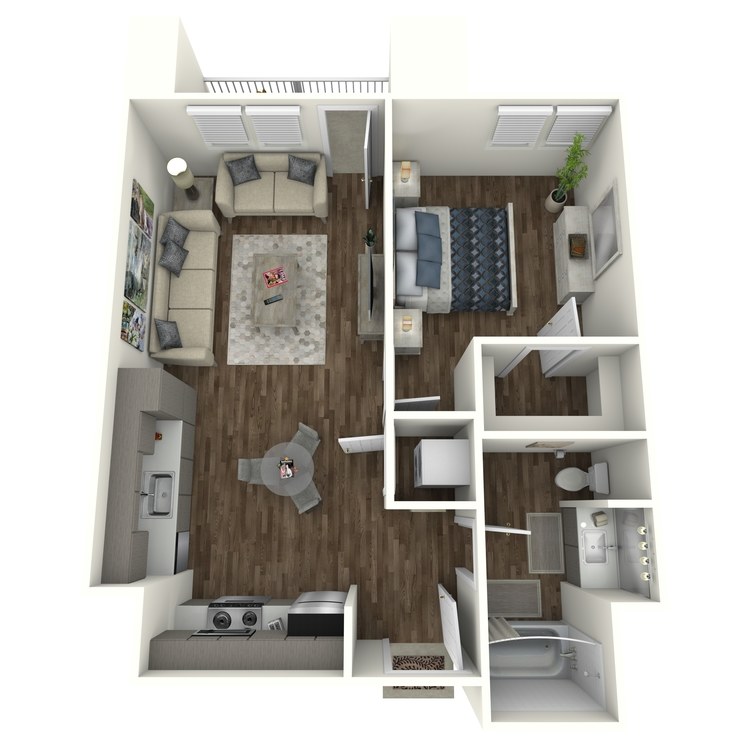 Floor plan image of A2 1 Bed 1 Bath