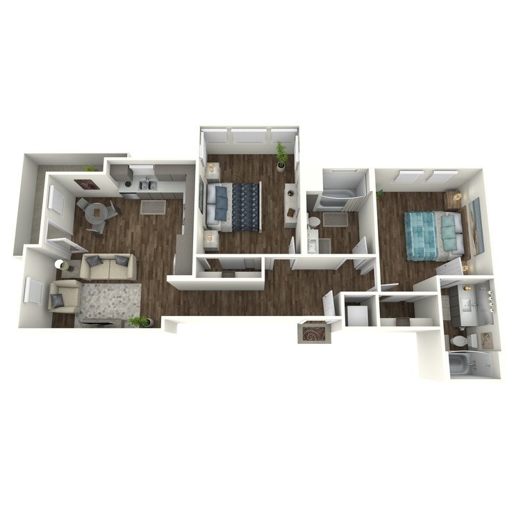 Floor plan image of B1 2 Bed 2 Bath