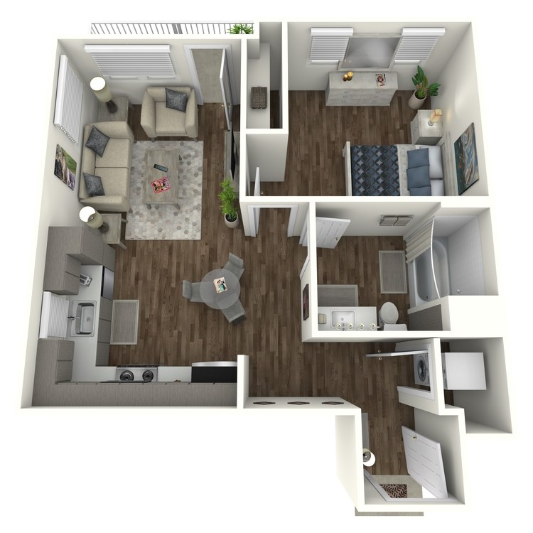 Floor plan image of A1 1 Bed 1 Bath