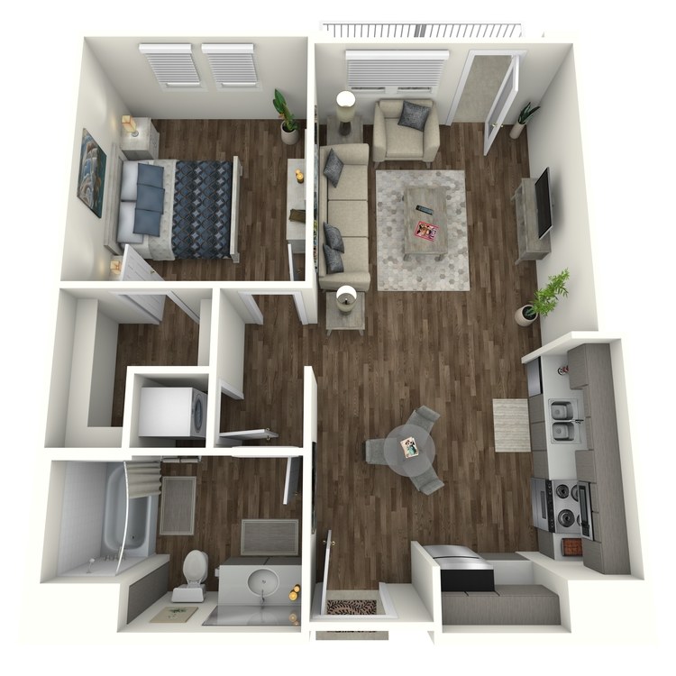 Floor plan image of A3 1 Bed 1 Bath