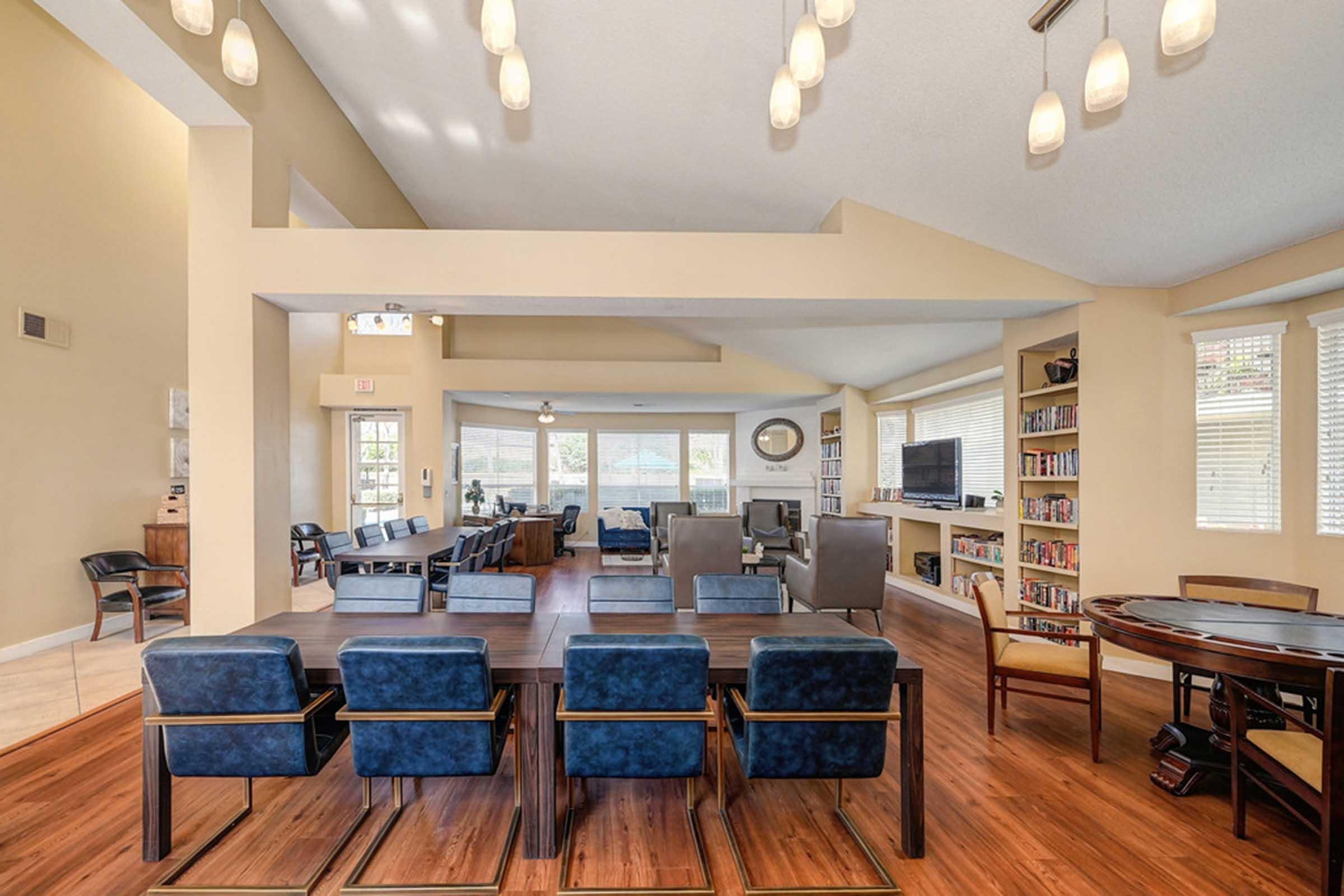 a conference table in a room