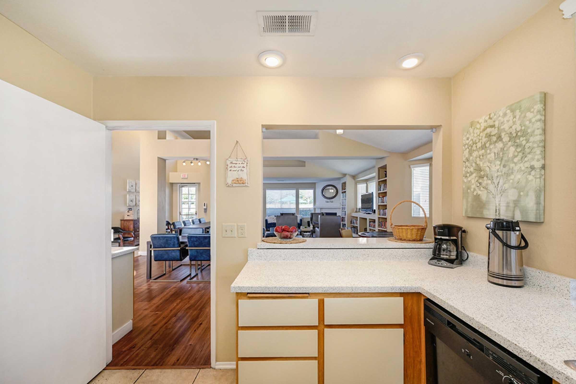 a view of a kitchen