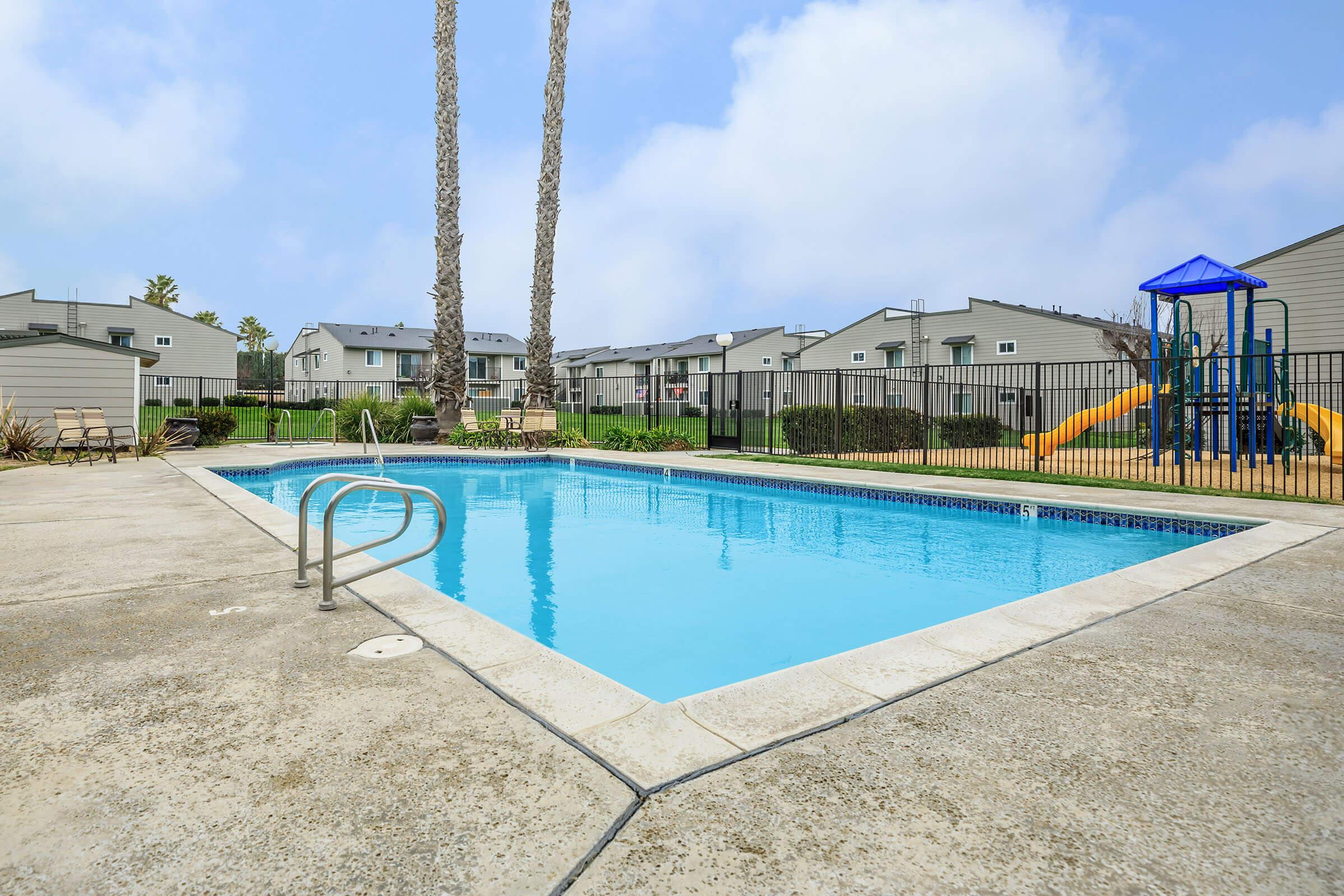 The community pool and playground