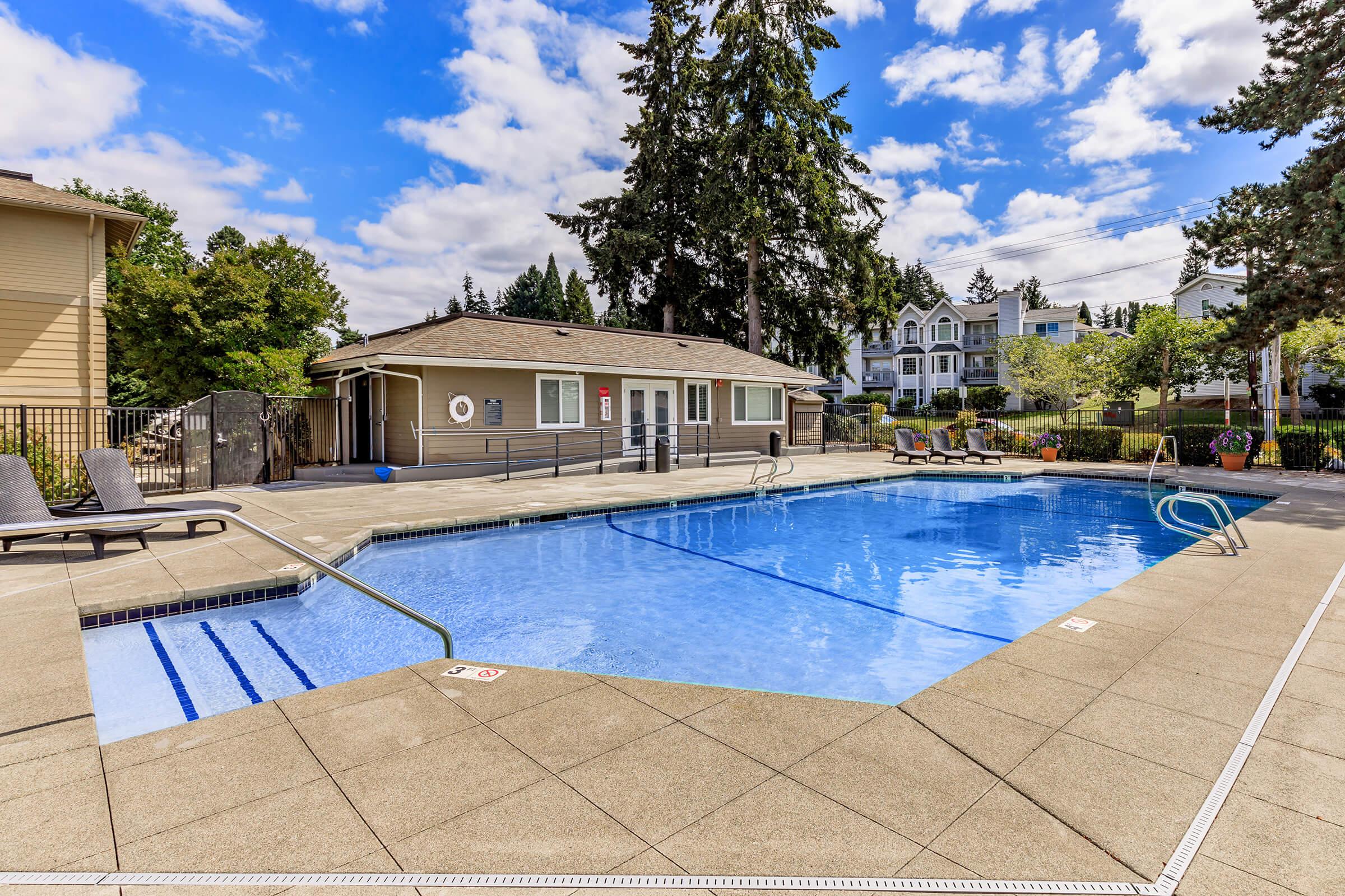 a small house in a pool