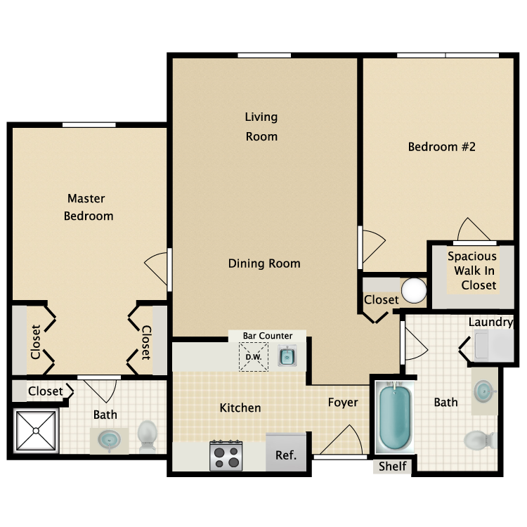 Floor plan image of Building 1-2B