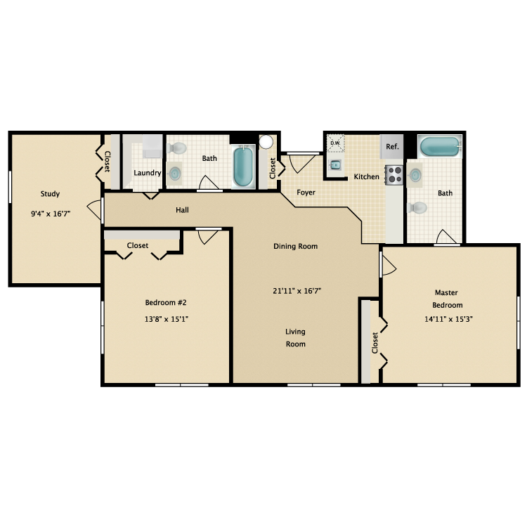 Floor plan image of Building 1-3C
