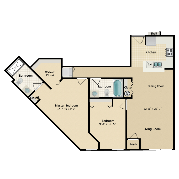 Floor plan image of Building 2-2H