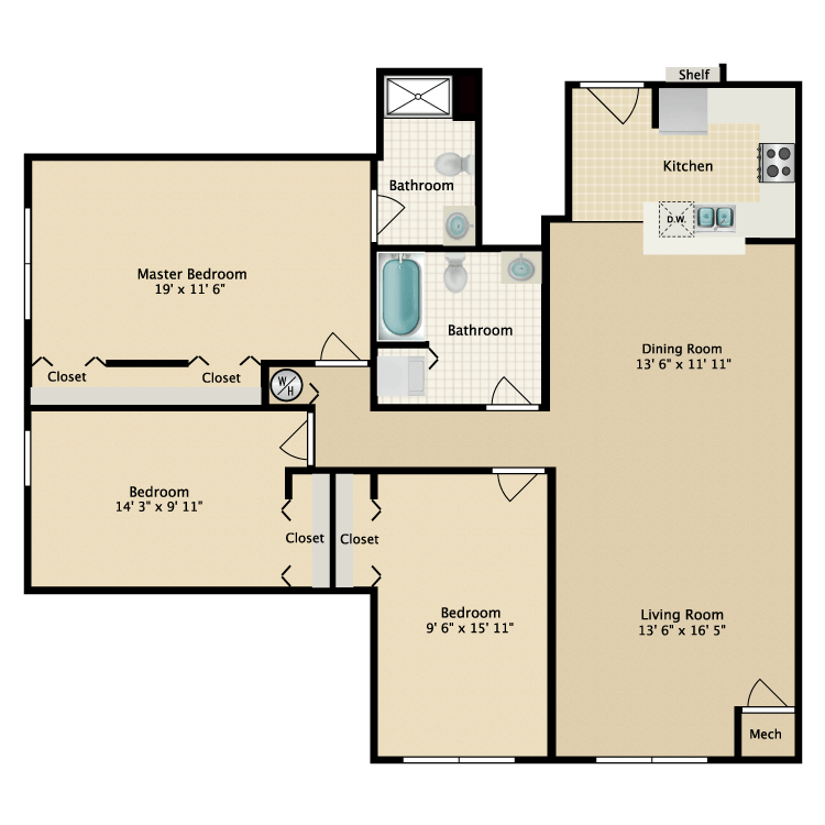 Floor plan image of Building 2-3C