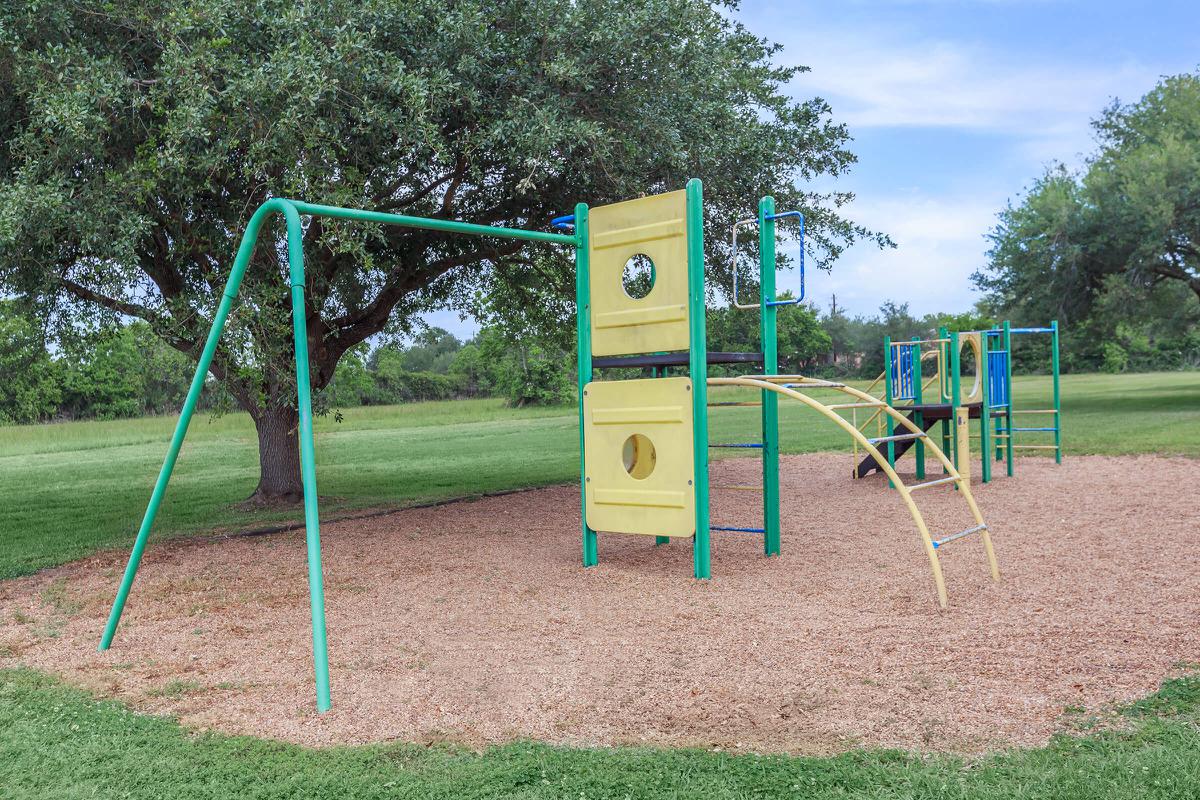 a playground in the grass
