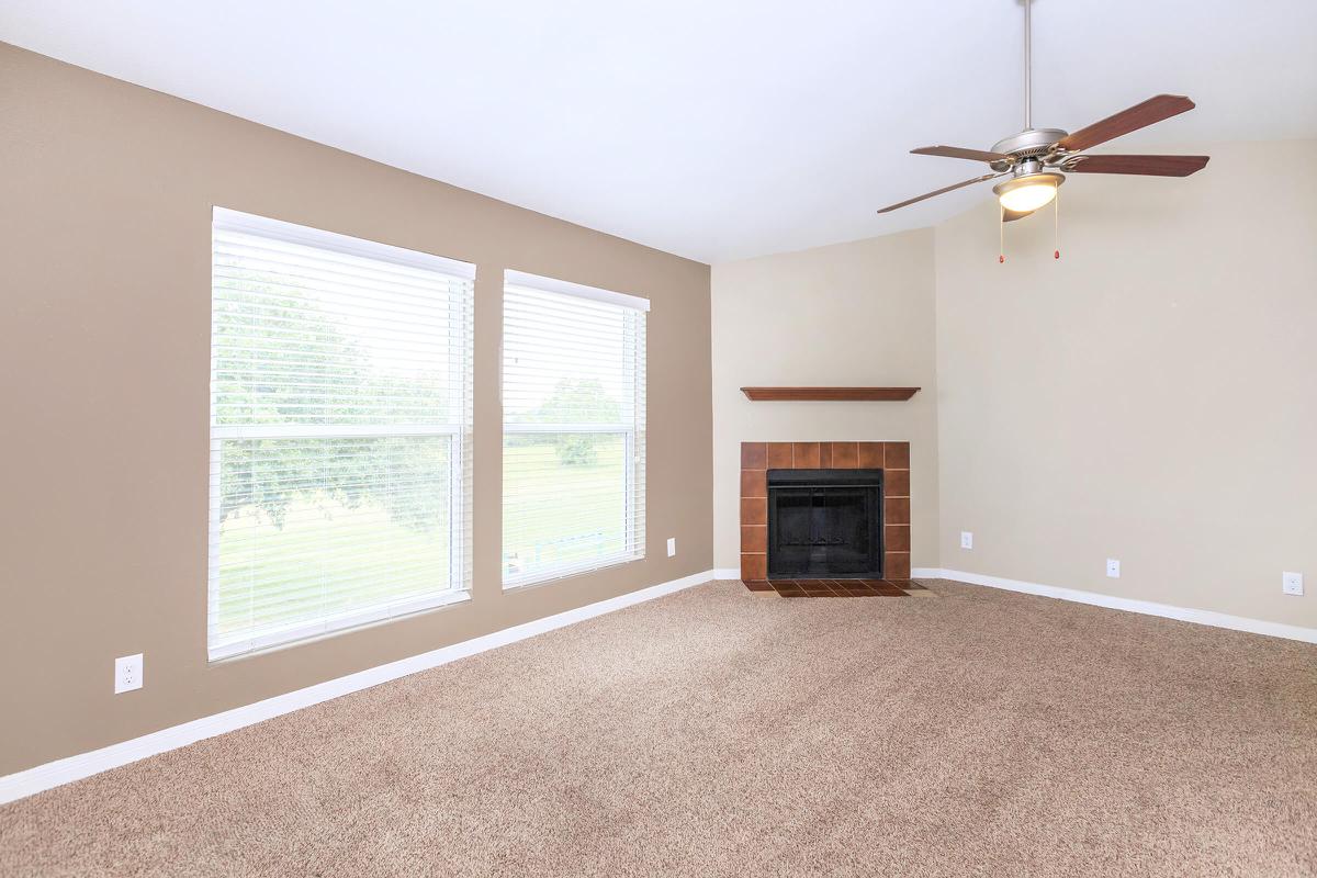 a room with a large window